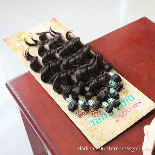 Adorable cheap premium fiber dida curly 8pcs hair weave,natural hair body wave 8/lot synthetic hair extensions for black